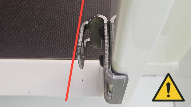 <p>Significant catch misalignment will cause poor latching or grabbing of components, making door feel sticky</p><blockquote><p>Adjustment required</p></blockquote><p></p>