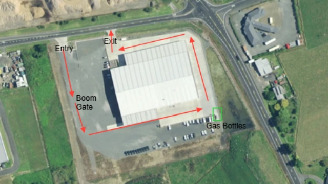 <p>The gas bottles are located in the South East corner of the site parallel to SH2.</p>