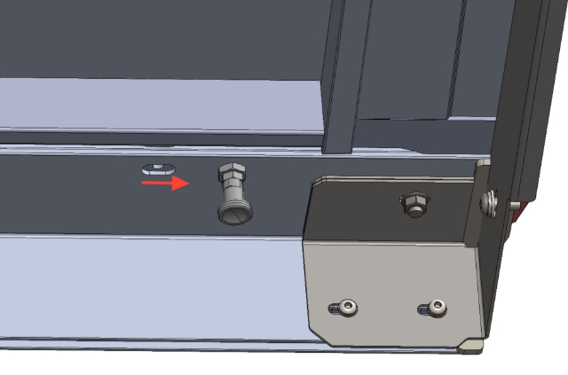 <p>If needed, the slot on the front frame and the hinge can be extended.</p>