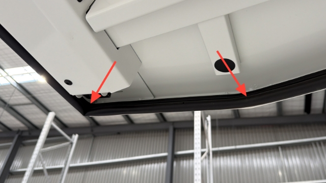 <p>Continue to install the windlace around both sides of the door, pressing firmly into all corners.</p>