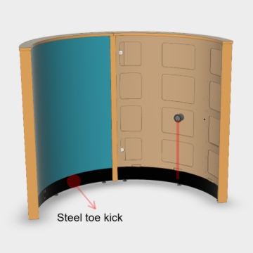 <p>Ensure power has been installed to configuration with the starter cable feeding into the units from below - running inside toe kick void</p><p></p><ul><li><p>Once power if confirmed fit steel toe kicks</p><ul><li><p>Flex <strong><em>center</em></strong> of steel Toe Kick as shown in image - while flexed insert two ends behind Timber Ash Pillars</p></li><li><p><strong><em>DO NOT</em></strong> crease, slowly release Toe kick and snap into place - <strong><em>THIS IT A TIGHT TENSION FIT</em></strong></p></li></ul></li></ul><p></p>