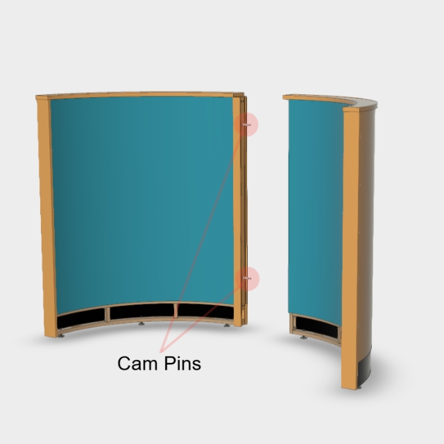 <p>Open all boxes and remove all packing,</p><p>Lay out all Hardware:</p><ul><li><p>Cam Pins</p></li><li><p>Toe Kicks</p></li><li><p>Top joining brackets</p></li><li><p>Power cables (If Required)</p></li><li><p>Table Mounting Brackets (If Required)</p></li></ul><p></p><ul><li><p>Insert Cam pins into threaded inserts in timber pillar </p></li></ul><p></p>