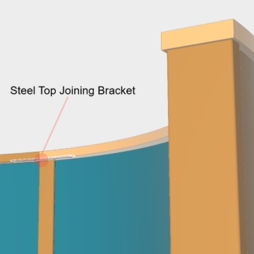 <p>Attach Steel plate joining bracket on underside of top caps using hardware supplied </p>
