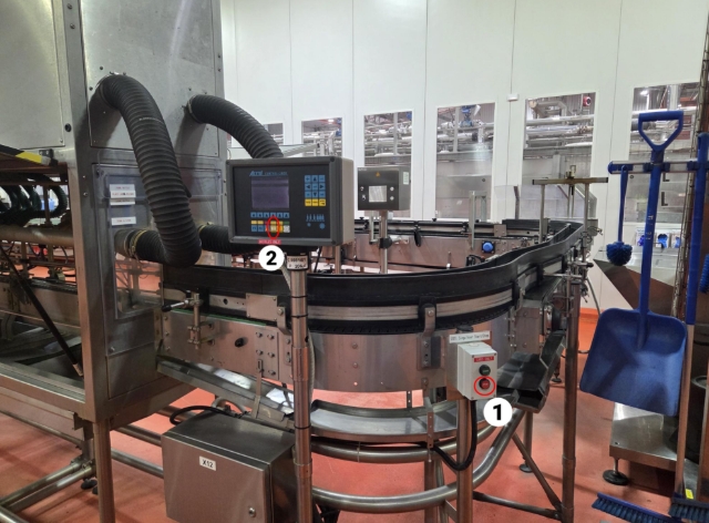 <p>When emptying out the line</p><p>Depal will have finished</p><p>Cans will have stopped adjacent to the lab equipment</p><p>1.Press 'Red' Stop button</p><ol start="2"><li><p>On control panel Press <em>'Emptying'</em> button (Controller 2)</p></li></ol><blockquote style="background-color: var(--k-quote-bg-error);"><p>When emptying out be wary of fallen cans</p></blockquote><blockquote><p>Note: Cans will stop at evo tech singuliser</p></blockquote><p>3.Go to singuliser controller box before the evotech and press <em>'empty' </em>button</p><p></p><p></p><p></p><p></p><p></p><p></p>