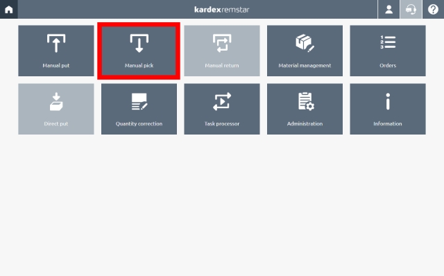 <p>Click or Press "Manual pick" tab.</p>