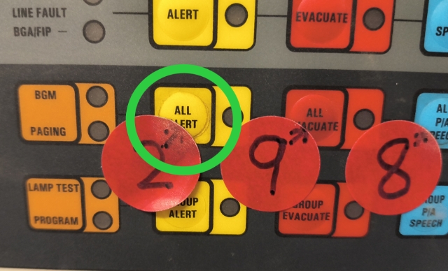 <p>Press Yellow<strong> ALL ALERT</strong> Button x 2 to stop alert tone </p>