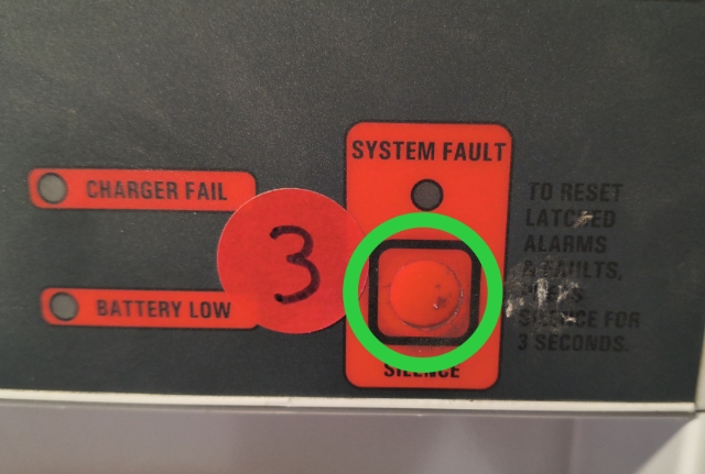 Press red SILENCE button to stop incoming FIP noise