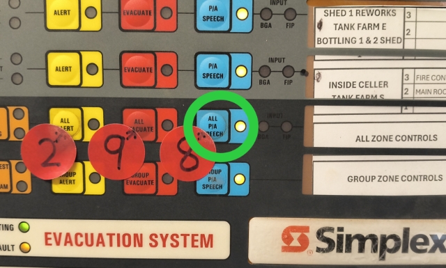 <p>Press Blue <strong>PA ALL BUTTON</strong></p><p>Make below announcement using the handheld speaker:</p><blockquote style="background-color: var(--k-quote-bg-error);"><p>"Attention all staff & visitors. The recent beeping tone has been activated by fire alarm. Location of alarm is ……………………… We are Investigating"</p></blockquote><p></p>