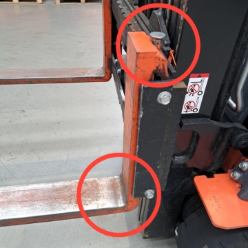 <p>Check the forks have no cracks in them at the bottom, and the pins are intact and usable.</p>