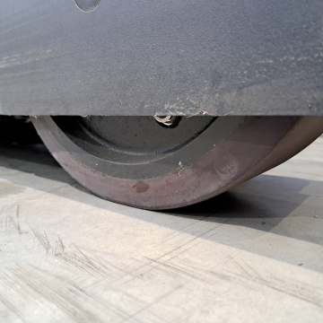<p>Check that the wheels are intact and have no major cracks in them.</p>