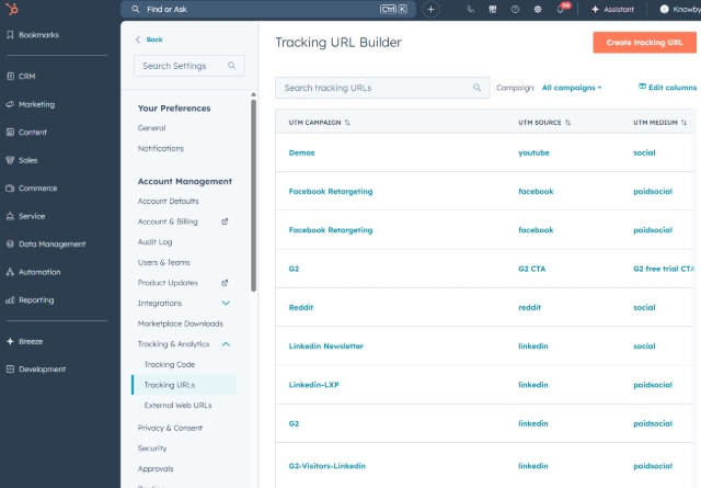 Log into Hubspot