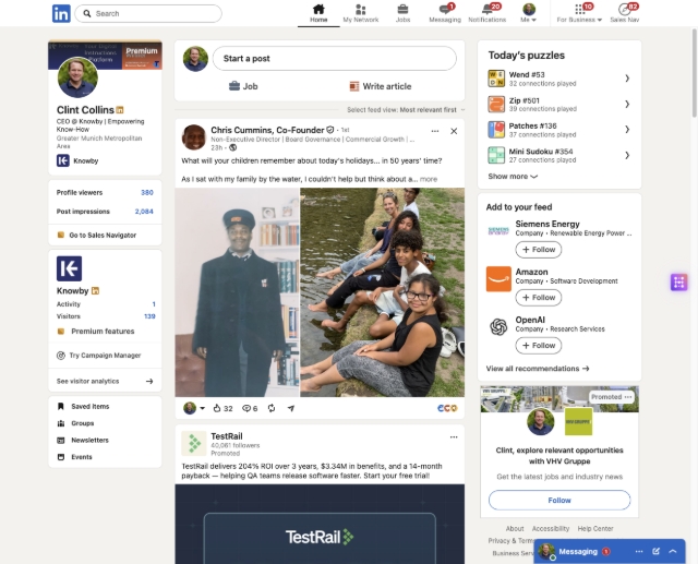 Navigate to: <a href="https://www.linkedin.com/feed/" target="_blank" rel="noopener noreferrer">Feed | LinkedIn</a>