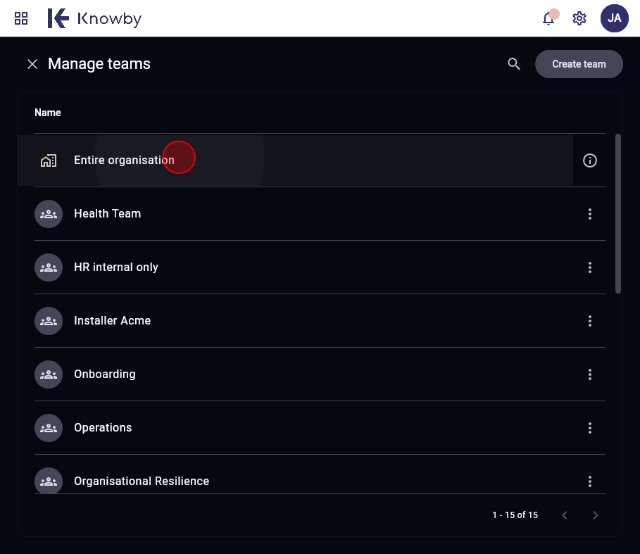 <p>Choose what team level you want them to be approvers in here.</p><p></p><p>This could be the entire organisation or you could restrict their approver status to a team or teams.</p>