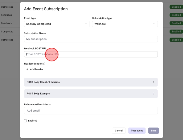 <p>Click "Webhook POST URL" field.</p>