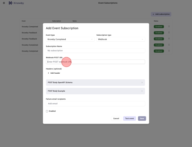 <p>Click "Webhook POST URL" field.</p>