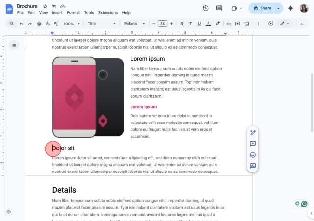 <p>Position your cursor where you want to add a section.</p>