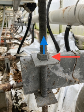 <p>Adjust the pictured nut to the exact required location for new bench height. (Position TBC at commencement of this job)</p>