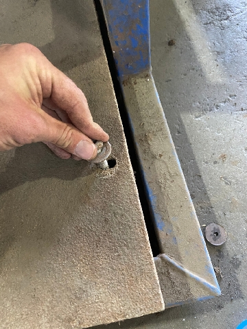 <p>Line the platform up with the original holes and insert bolts</p>