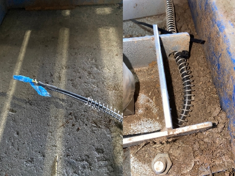 <p>Pull the spring over the cable</p><p>Cable tie to stop movement</p>