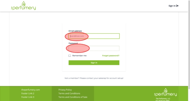 Enter "Email address" and "Password"