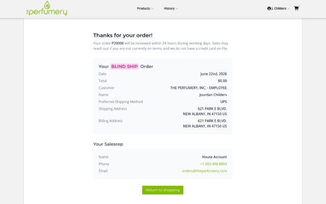 <p>This will take you to the order confirmation page. Your order will be sent to the sales team to process. You will also receive a confirmation email.</p>