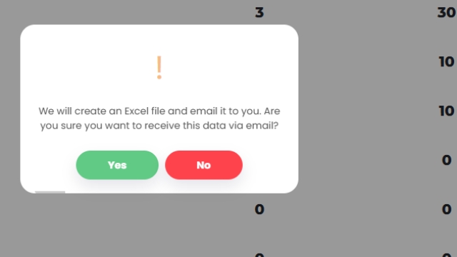 <p>When this pops up, click yes, this will email you the data in an excel spreadsheet</p><p><br></p>