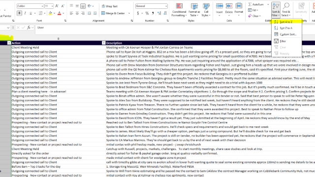<p>Now sort the "User" Column alphabetically</p>