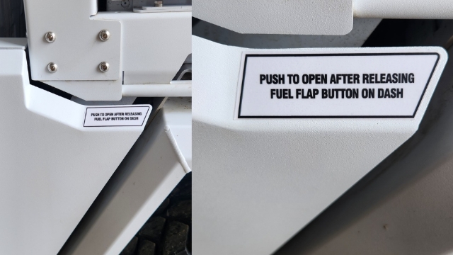 <p>A 'push to open after releasing fuel flap button on dash' sticker will be on your fuel filler door. </p>