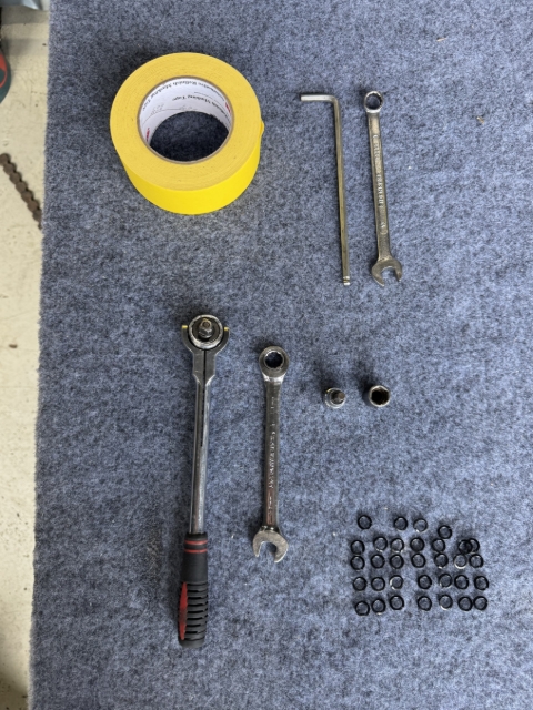 <p>Tools required for the Tub Rack Assembly:</p><ul><li><p>13mm Spanner or Socket (with Wrench)</p></li><li><p>6mm Hex Key </p></li><li><p>Masking Tape - Recommended</p></li></ul><p></p>