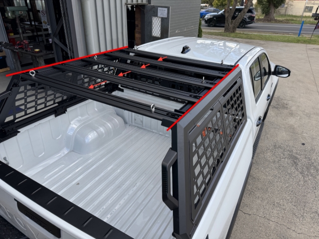 <p>Make sure all crossbars are spaced evenly and centrally or as required. </p>