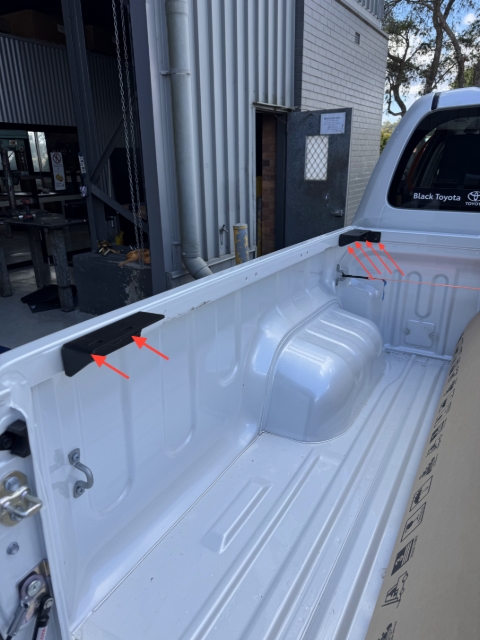 <p>With all holes drilled, deburred and rust proofed, fit the two from brackets and two rear brackets to the tub using M8x30mm Hex Bolts with a spring washer and flat washer and M8 Flanged Hex nuts.</p>
