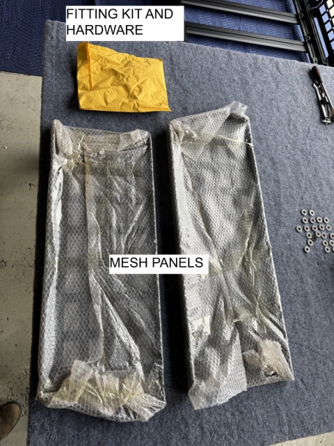 <p>Open the box and check all components are supplied. You will recieve a bag with the fitting hardware and two seprate panels.</p>