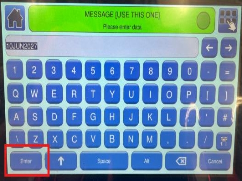 <p>Enter the required date according to
Printer iLeader Entry, followed by pressing
‘Enter’ to save the entry and return to main
screen.</p>