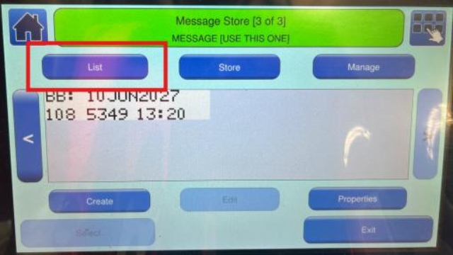 <p>Select ‘Message Store’.</p><p>Select ‘List’ button, this will bring up the list
of products to select from.</p>