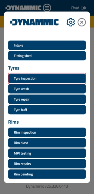 <p><strong>Access Tyre Inspection Module</strong></p><p>Tap the hamburger icon located on top of the screen, a new window will pop out, and select <strong>Tyre Inspection</strong> under the Tyres section.</p><p></p>
