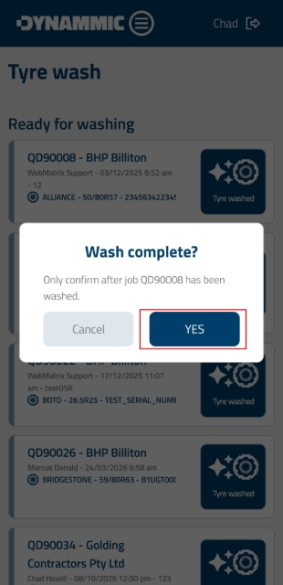 <p>Click <strong>YES</strong> on the prompt to confirm the completion. </p><p></p>