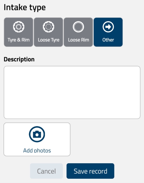 <p><strong>Option 4: Complete Other Details</strong></p><p>If Other is selected, enter a detailed Description and tap Add Photos.</p>
