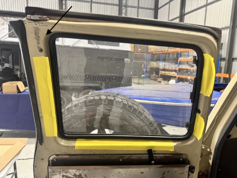 <p><strong>Step Two</strong></p><p>Mask door and remove screw from LH door</p>