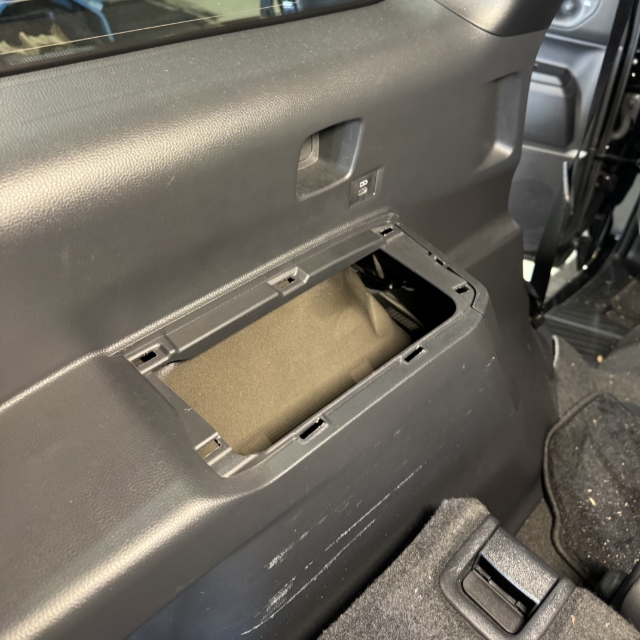 <p>Complete remove the cup holder - At this point we recommend having your wiring prepared before fully installing the panel.</p>