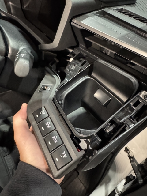 <p>Align and push the OTA switch panel into the same location as the removed OEM panel.</p>