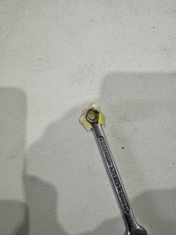 <p><strong>Tip:</strong> put small amount of masking tape on spanner to hold nut for easy installation.</p>