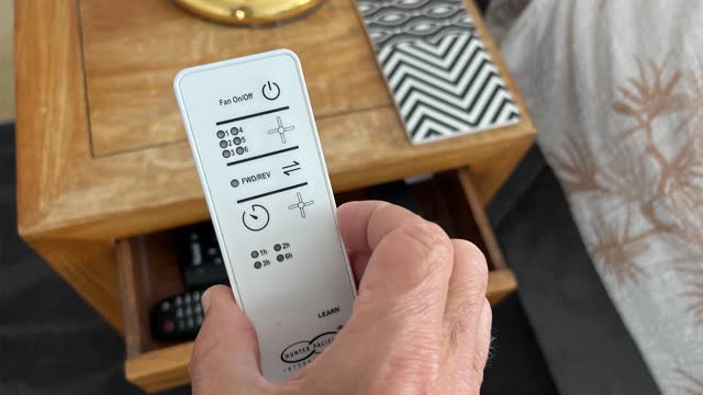 <p>The controller looks like this - it’s in the bedside drawer in the main bedroom</p>