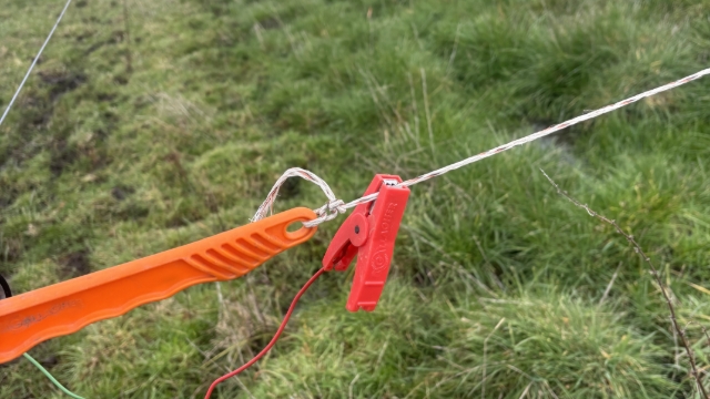 <p>Connect the red clip to the fence you want to power </p>