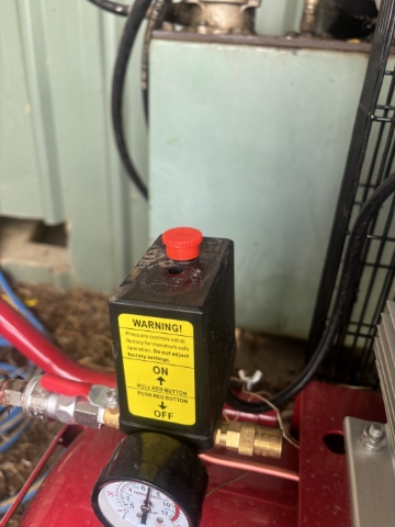 <p>if the button is down like this then its been tripped, pull it up to turn it back on.</p>