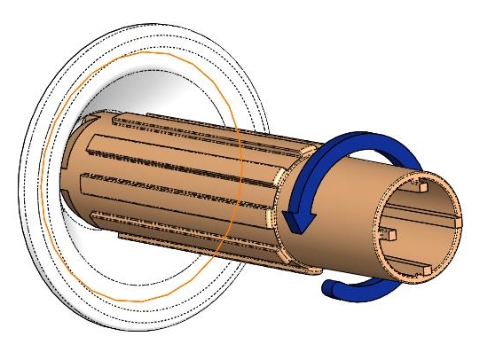 <h1>STEP 2</h1><p></p><p>Turn the installation tool anti clockwise to unclip the jet from the wall.</p>