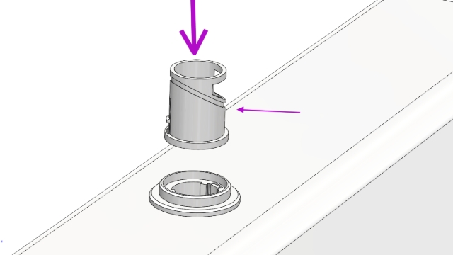 <h1>STEP 5</h1><p></p><p>Some times the centre is hard to push fully into place.</p><p></p><p>If this is the case use the old centre you took out and use it to help push the new centre in place.</p><p></p>