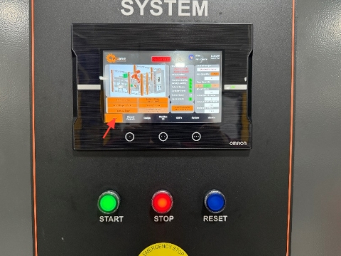 <p>Step 3: Press the ‘Home’ tab on HMI<br></p><p><br></p><p><br></p>