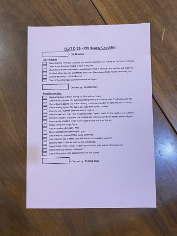 <p>Once rubber complete go through the appropriate checklist.</p>