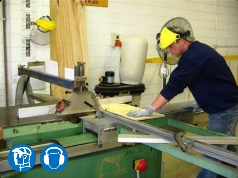 <p>Obtain pre cut pieces of plywood board and cut to size or join on the Circular Bench Saw.</p><p><em>Note: Only trained persons are permitted to use the Circular Bench Saw.</em></p>