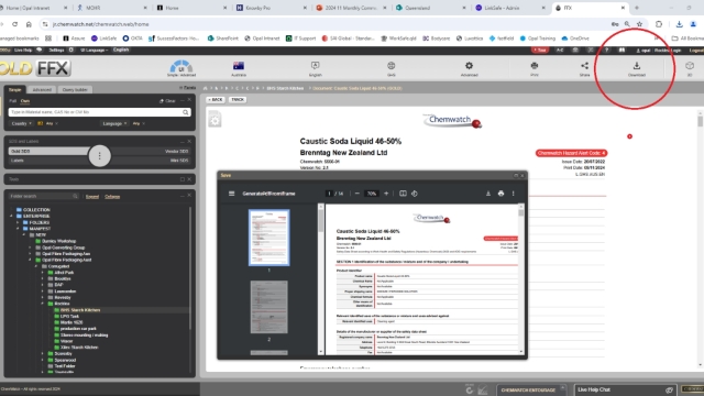 <p>Click on the Download button - see red circled ara top right of screen. It will then open up the document and it will be available in your computer downloads folder. You can access this via the 'File explorer' program when you right click on the windows start button bottom left of your screen.</p>
